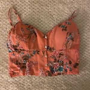 Charlotte Russe Floral Crop Tank Top